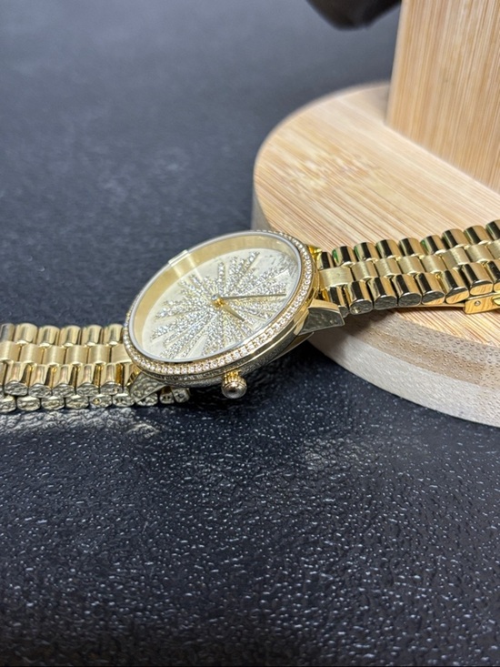 Olivia Burton Ice Burst Gold-Tone Stainless Steel Bracelet Watch 35mm Working